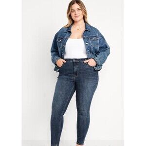 Old Navy Rockstar Super Skinny Dark Wash High Rise Jeans Plus Size 22